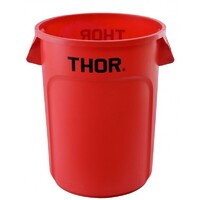 208L Thor Utility Plastic Container Round Bin - Red