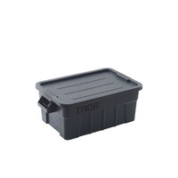 53L Thor Plastic Storage Tote Container With Lid - Grey