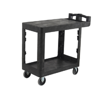 230kg Rated 2 Tier Flat Shelf Utility Cart - 970 x 435 x 960mm