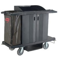 GRANDMAID Executive Housekeeping Cart with Door - Black