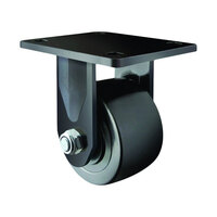 400kg Rated Heavy Duty Cast Iron Castor - 75mm - Low Profile with Plate Rigid