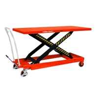 500kg Rated Manual Scissor Lift Trolley- 1600 x 810mm Deck - 915mm Lift