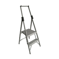 120kg Indalex Aluminium Single Sided Step Ladder - 2 Step - 600mm - Slimline