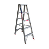 Indalex 5 Steps Trade Aluminium Double Sided Step Ladder - 1.5m - 135kg Rated