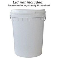 20L Plastic Round Paint Chemical Container Can - Metal Handle - White