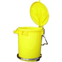 35L Industrial Wheelie Waste Bin With Lid Lifter - Yellow