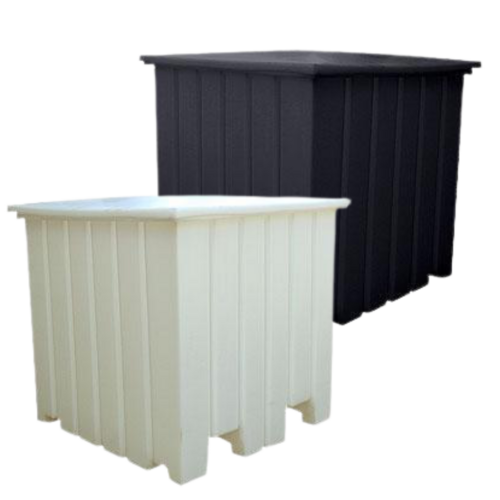 1000L Nally Mega Plastic Pallet Bin With Lid - 1165 x 1165 x 1100mm