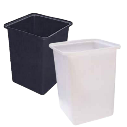 100L Food Grade Square Rotomould Plastic Bin - 435 x 435 x 600mm