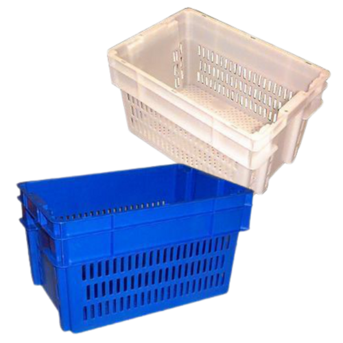 Nally 52L Stack & Nest Plastic Container - 578 x 384 x 318mm - Vented