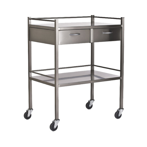 Stainless Steel Dressing Clinicart Trolley Instrument - 2 Drawer