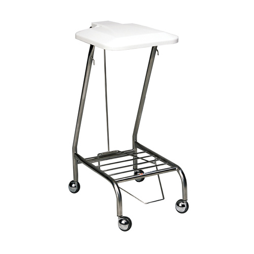 Stainless Steel Trolley Linen Skip Healthcare- Single with Lid - 540 x 380mm