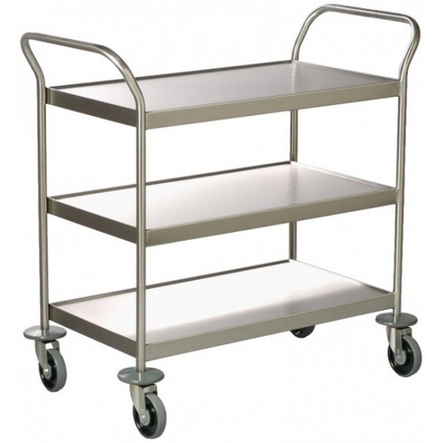 3 Tier Stainless Steel Multi Purpose Trolley - 900 x 490mm
