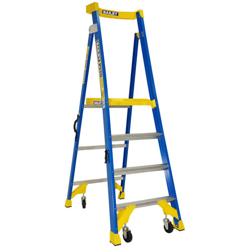 Bailey 4 Steps P170 Fibreglass Platform Step Ladder Job Station - 170kg Rated - 1.2m