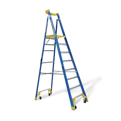 Bailey 8 Steps P170 Fibreglass Platform Step Ladder Job Station - 170kg Rated - 2.3m