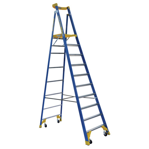 Bailey 10 Steps P170 Fibreglass Platform Step Ladder Job Station - 170kg Rated - 2.9m