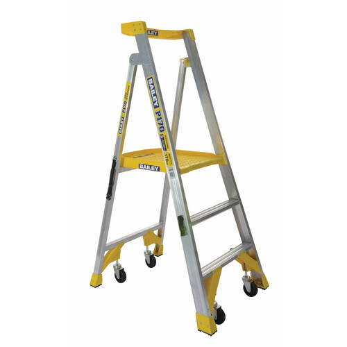 Bailey 3 Steps P170 Aluminium Platform Step Ladder Job Station - 170kg Rated - 0.9m