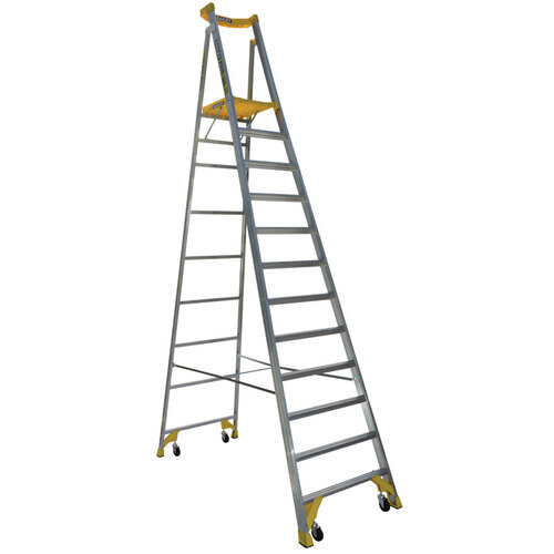 Bailey 12 Steps P170 Aluminium Platform Step Ladder Job Station - 170kg Rated - 3.4m