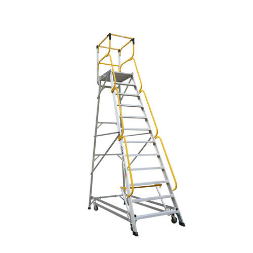 Bailey 12 Steps 200kg Rated Ladderweld Order Picking Aluminium Ladder - 3.3m