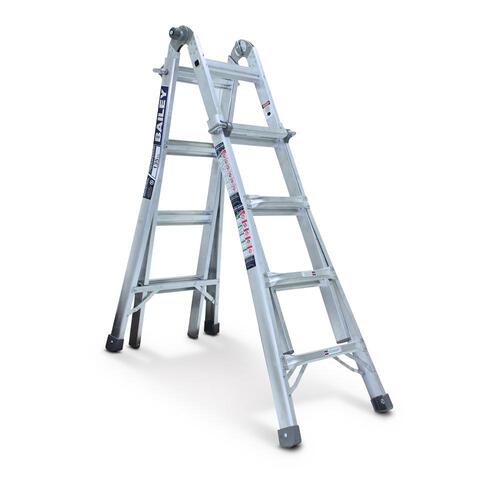Bailey 5 Steps 135kg Rated Mutlipurpose Aluminium Step Ladder - 2.3 to 4.5m