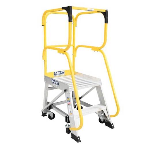 Bailey 2 Steps 150kg Rated Ladder Order Picking Platform Aluminium Industrial - 0.5m