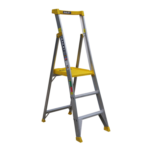 Bailey 170kg Rated Punchlock PFS Professional Aluminium 3 Step Platform Ladder - 0.85m