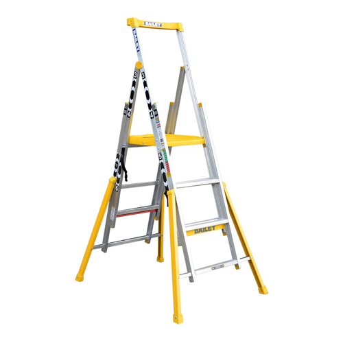 Bailey 3-6 Steps Adjustable Aluminium Platform Step Ladder - 170KG