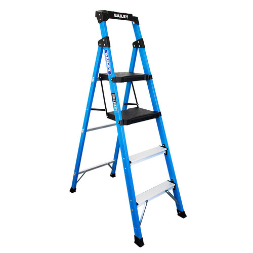 Bailey 135kg Rated 4 Step TRADE LYTE Twin Fibreglass Platform Stepladder