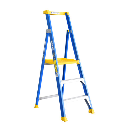 Bailey 3 Step 150kg Rated Fibreglass Platform Ladder - JOB Station