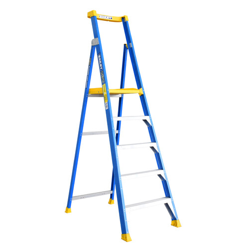 Bailey 5 Step 150kg Rated Fibreglass Platform Ladder - JOB Station