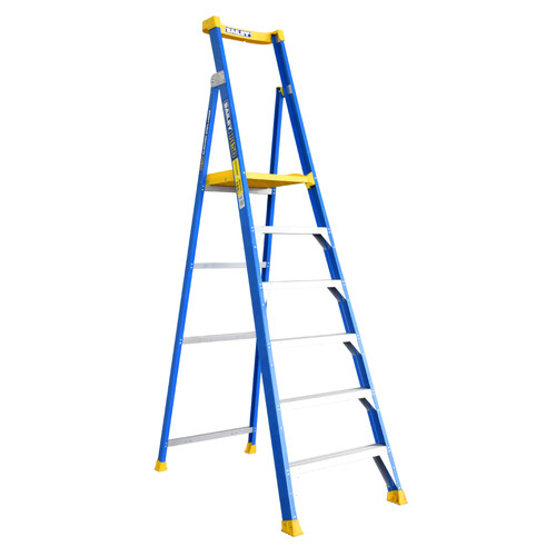 Bailey 6 Step 150kg Rated Fibreglass Platform Ladder - JOB Station