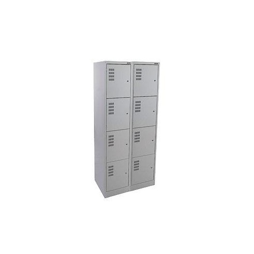 Locker - Steel - Brownbuilt (300) - 600 x 450 x 1800mm - 4 Tier - Bank of 2