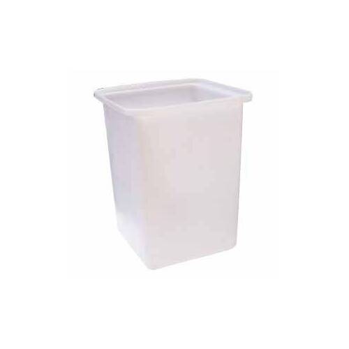 100L Food Grade Square Rotomould Plastic Bin - 435 x 435 x 600mm - Natural
