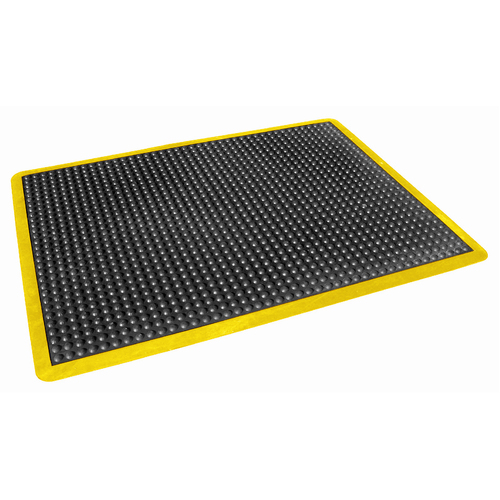 Super Comfort Anti Fatigue Safety Floor Mat - Heavy Duty - 900 x 1200mm - Yellow Border