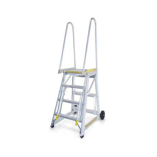 Stockmaster 150kg Rated Mobile Work Platform Ladder Step Thru