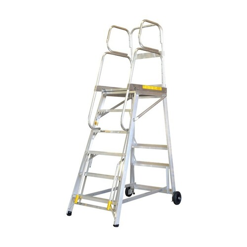 Stockmaster 150kg Rated Mobile Work Platform Ladder Tracker