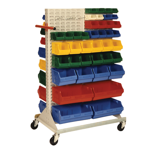 Louvre Panel Trolley - Mobile Bin Rack - 880 x 1990mm * BINS NOT INCLUDED*