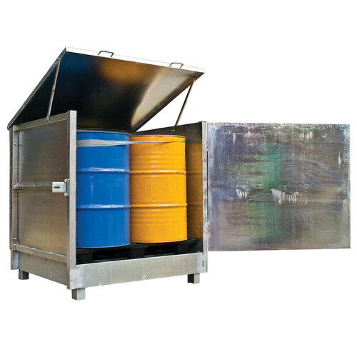 4 Drum Bund Spill Deck Pallet - Covered Zinc Finish