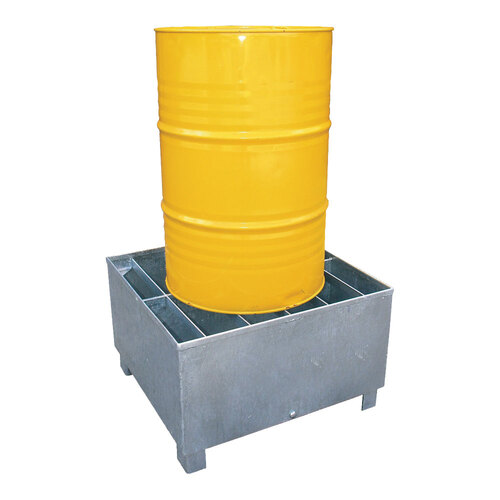 1 Drum Bund Spill Deck Pallet - 240L Capacity - Zinc Finish