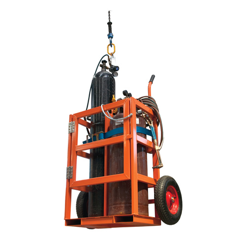 250kg Rated Handtruck Hand Trolley Oxygen Gas Acetylene Trolley - 2 x Cylinder