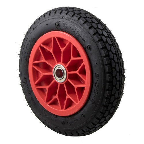 110kg Rated Pneumatic Wheel Tyre - Plastic Centre - 275mm x 60mm - Deep Groove Ball Bearing