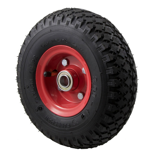 140kg Rated Pneumatic Wheel Tyre - Steel Centre - 250mm x 70mm - Deep Groove Bearing