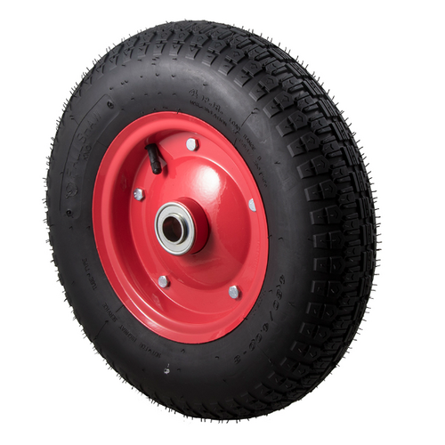 200kg Rated Pneumatic Wheel Tyre - Steel Centre - 320mm x 80mm - Deep Groove Bearing