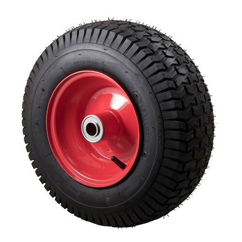230kg Rated Pneumatic Wheel Tyre - Steel Centre - 420mm x 165mm - Deep Groove Bearing