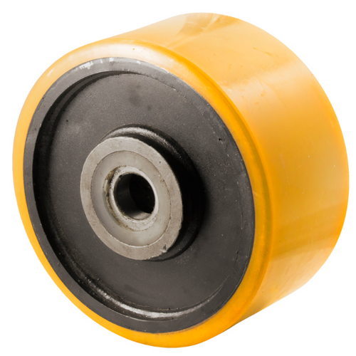 3000kg Rated Heavy Duty Castor Polyurethane Tyre - Cast Iron Wheel - 200 x 102mm - Ball Bearing