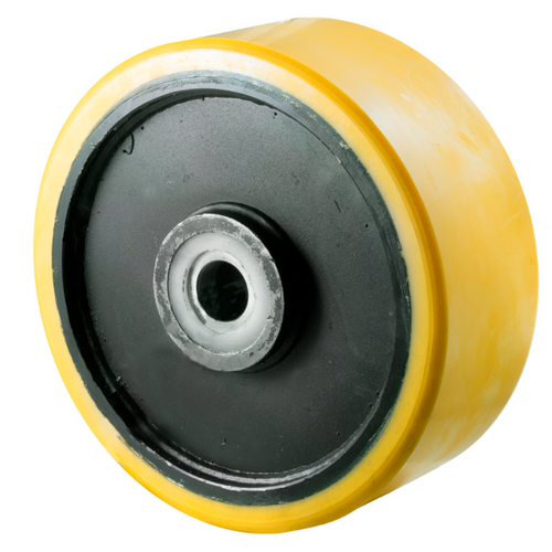 3000kg Rated Heavy Duty Castor Cast Iron Wheel - Polyurethane Tyre - 250 x 102mm - Ball Bearing