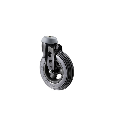 45kg Rated Wheelchair Castor Foamed Urethane Tyre- 175mm - Bolt Hole Swivel - Ball Bearing