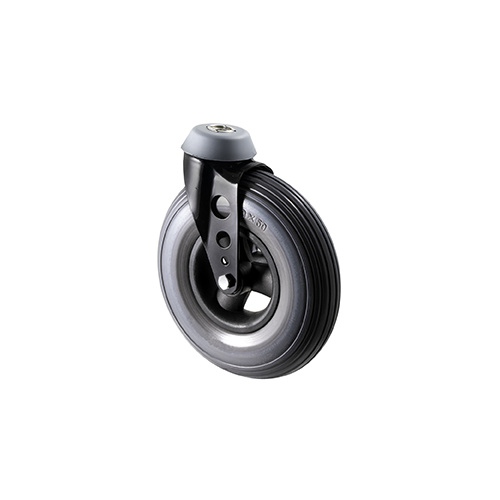 45kg Rated Wheelchair Castor Foamed Urethane Tyre- 200mm - Bolt Hole Swivel - Ball Bearing