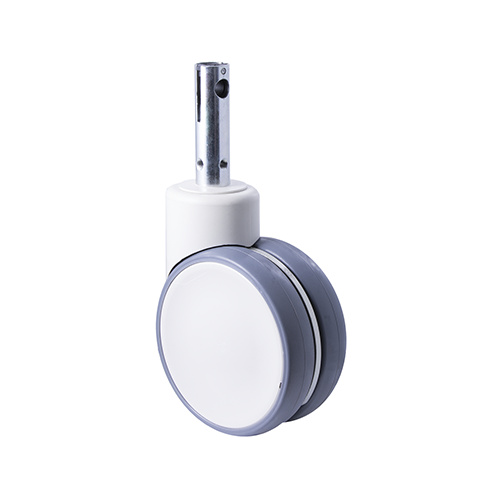 100kg Rated Hospital Castor Central Locking - Twin Polyurethane Wheel - 150mm - Swivel- Ball Bearing