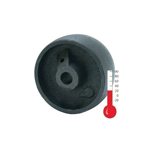 100kg Rated High Temp Cast Iron Wheel - 75 x 28mm - 200°Celsius to 400°Celsius