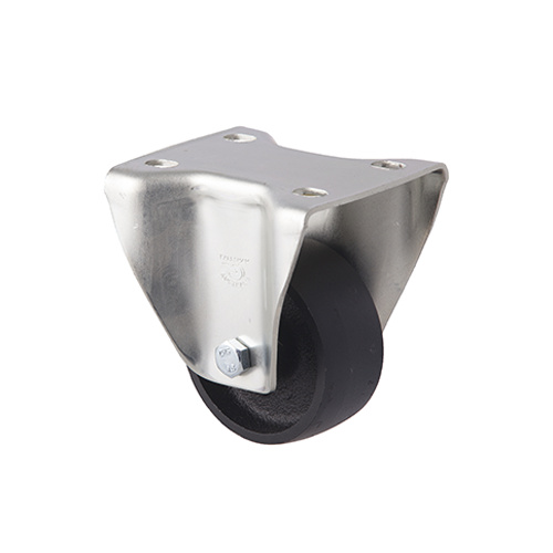 100kg Rated High Temp Castor - Cast Iron Wheel - 75mm - Plate Fixed - 200°C to 400°C - NA